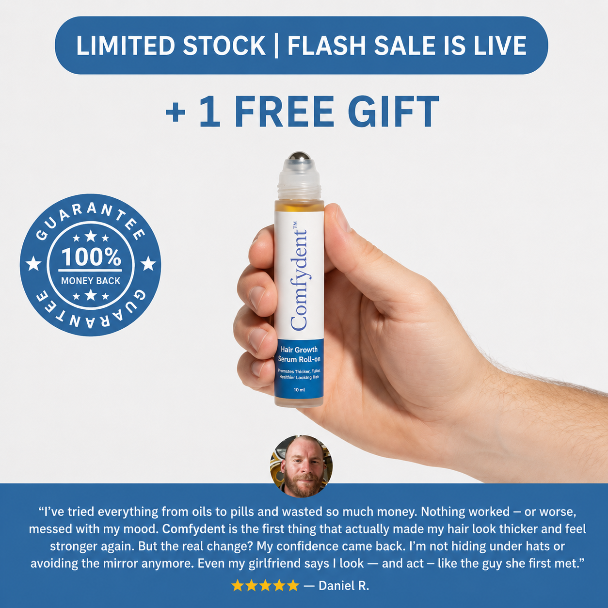 Comfydent Hair Growth Serum Roll-on flash sale offer